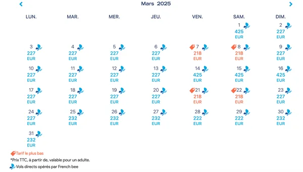 Exemple de date Paris île de la réunion