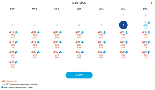 Exemple de date 2 Paris île de la réunion