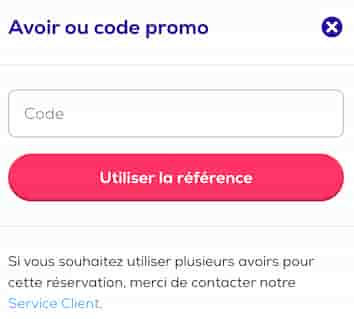 Etape 3 de l'ajout d'un code promo Transavia